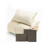 ふわふわ羽毛布団とカバーの6点セット ブラウン SLF-01(BR)　