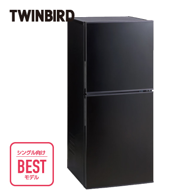 ツインバード2ドア冷蔵庫 ブラック HR-F915(B)
