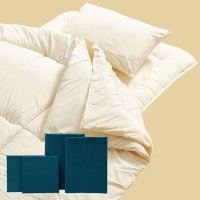ホコリが出にくい布団7点セット　ミッドナイトブルー（掛布団、敷布団、枕、カバー4点） ミッドナイトブルー 