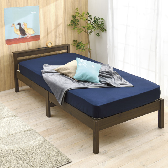 組立簡単すのこベッド ブラウン SLB-201(DBR)