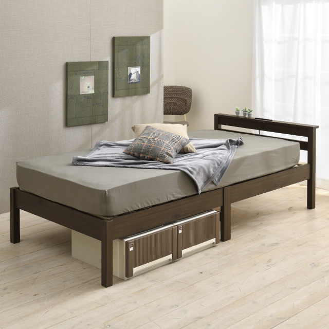 組立簡単すのこベッド ブラウン SLB-201(DBR)