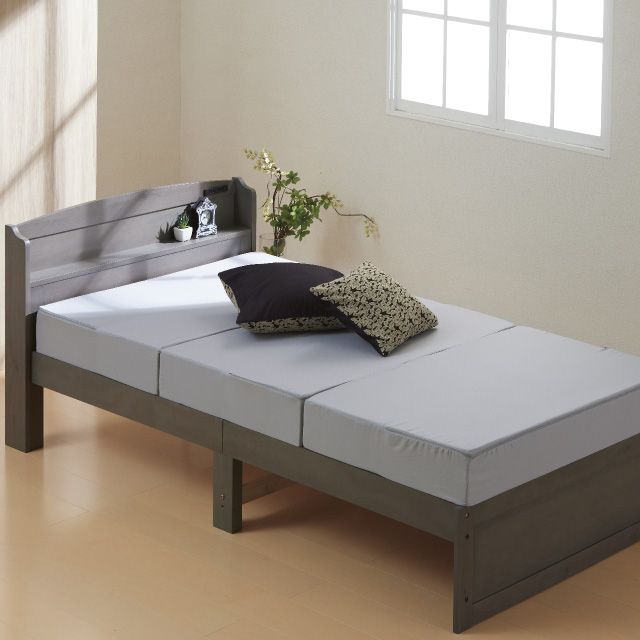 三つ折りマットレス15cm ライトグレー SLM-15(LGR)