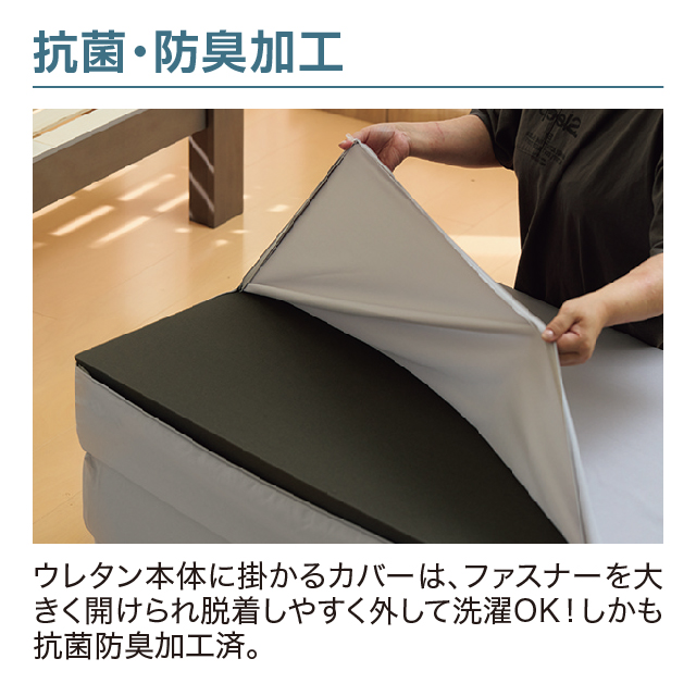 三つ折りマットレス15cm ライトグレー SLM-15(LGR)