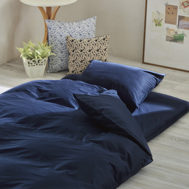 合繊（抗菌防臭）布団とカバーの7点セット ネイビー SLF-12(NV)