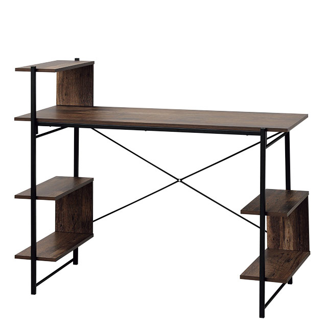 らくらく組立棚付デスク ブラウン 30519