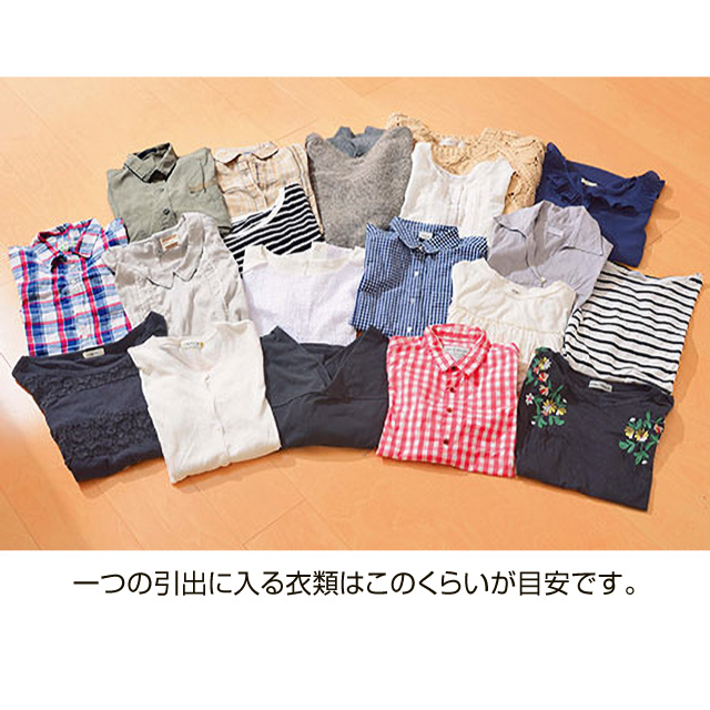 オーラ　ワイド収納ケース　浅型4段 ブラウン 