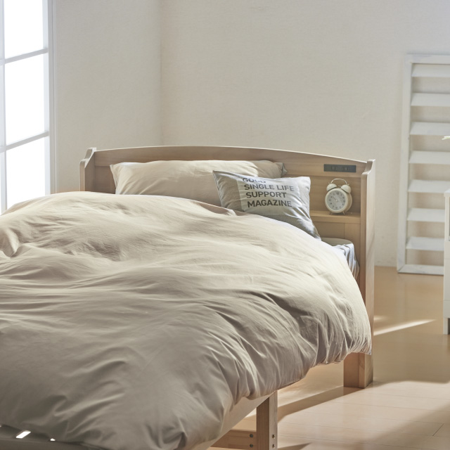 三つ折りマットレス（ライトグレー）＋合繊布団セット ミルクベージュ 