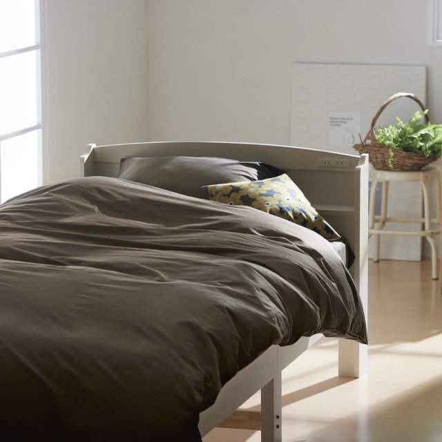 三つ折りマットレス（グレージュ）＋羽毛布団セット ブラウン 