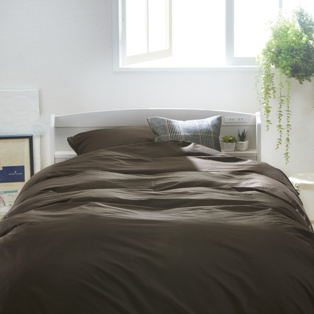 三つ折りマットレス（ミルクベージュ）＋合繊布団セット ブラウン 