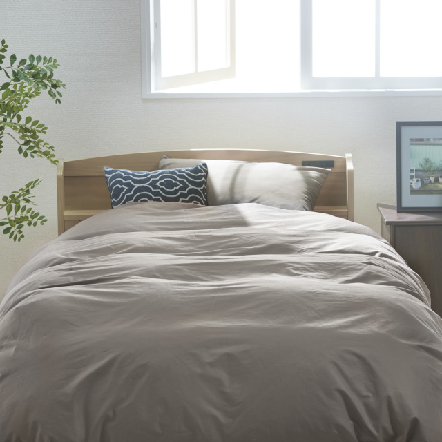 ポケットコイルマットレス（ホワイト）＋羽毛布団セット グレージュ 