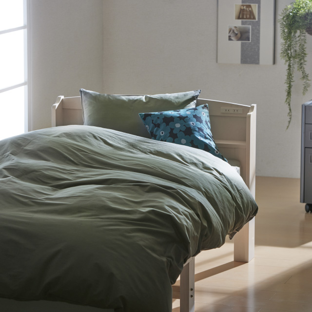 ポケットコイルマットレス（グレー）＋合繊布団セット グレイッシュグリーン 