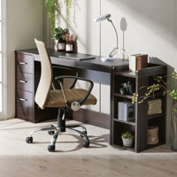 薄型デスク＆チェスト＆ラック ブラウン SLD-30(DBR)、SLW-31(DBR)