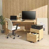 ワークデスクセット　ワイド ナチュラル SLD-51(NA)