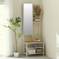 多機能ハンガーラックミラー付